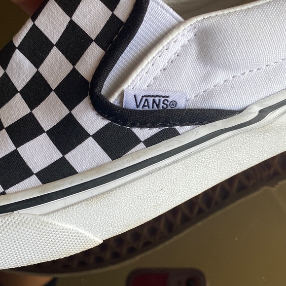 Vans men  and women Black and White Checkered Slip-On Sneakers - Picture 6 of 6
